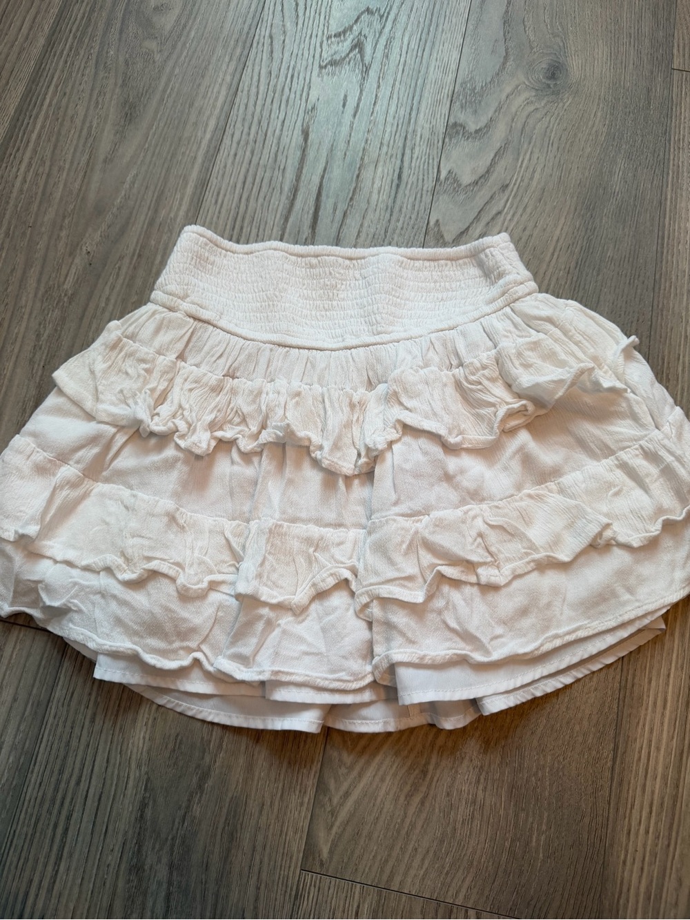 Hollister White Ultra High-Rise Tiered Ruffle Smocked Skirt Size Small